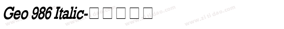 Geo 986 Italic字体转换